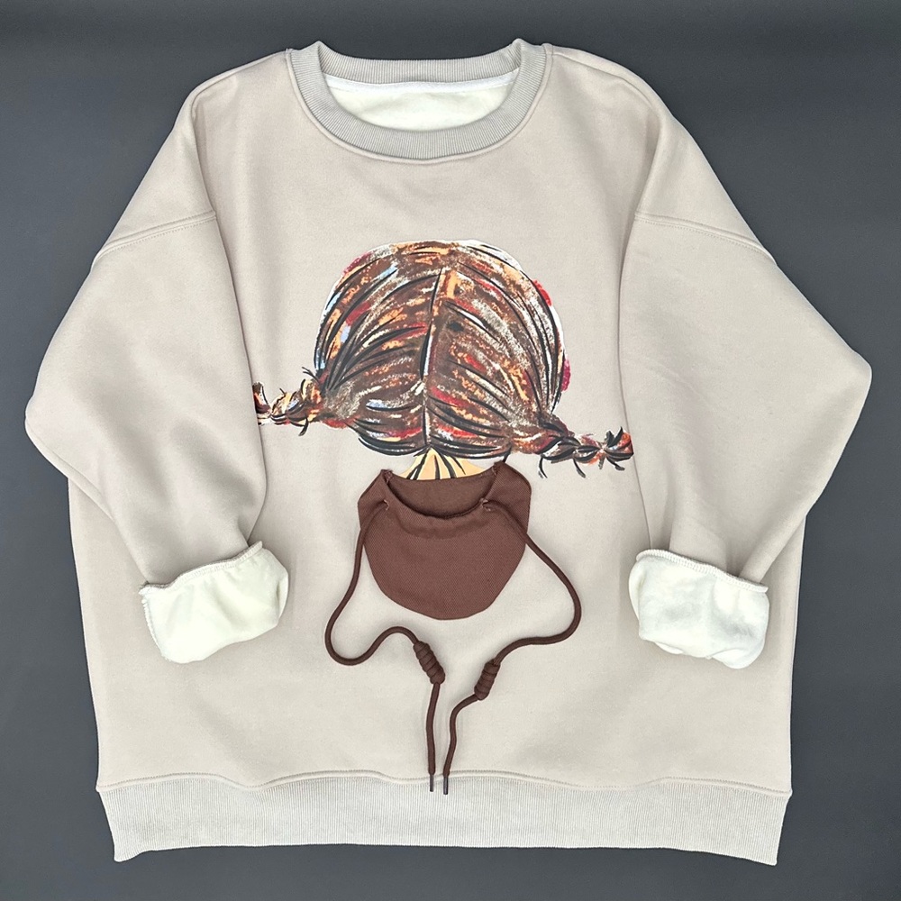Sweatshirt Girl One Size Cream Valentine Day Gift
